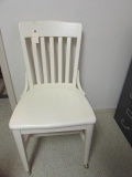 White Painted Desk Chair on Casters