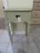 Painted 1-Drawer Table with Turned Legs and Brass