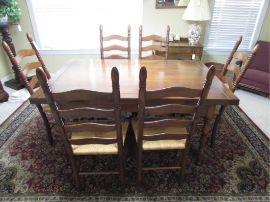 Dining Table and (6) Dining Chairs Table is 62" x
