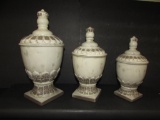 (3) Ceramic Covered Decorative Jars (1 Lid