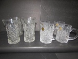 (4) Lead Crystal Mugs & (4) Glasses