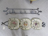 (3) Porcelain Decorative Plates and (2) Hanging