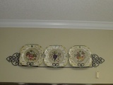 (3) Porcelain Decorative Plates and Hanging