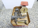 (2) Antique Table Mounted Meat Grinders, Food
