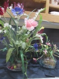 Lead Crystal Bowl with Silk Flower Arrangement