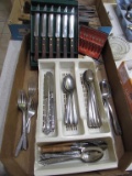 Assorted Stainless Flatware and Set of (6) Steak