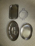 Assorted Chrome & Stainless Steel Serving Pieces: