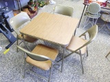 Card Table & (4) Folding Chairs