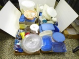(4) Boxes of Plastic Ware Including Tupperware