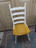 White Painted Ladder-Back  Chair with Turned Legs