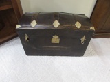 Antique Dome Top Trunk with Leather Strap/Handles