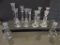 (11) Lead Crystal & Glass Candle Holders