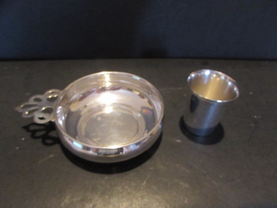 Sterling Silver Porringer & Sterling Silver Shot