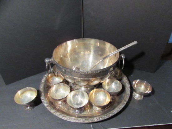 Silverplated Punch Bowl with Round Undertray