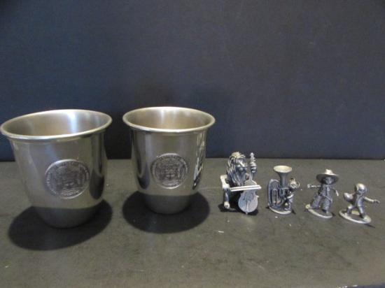 (3) English Pewter "Hampton, VA" Tumblers
