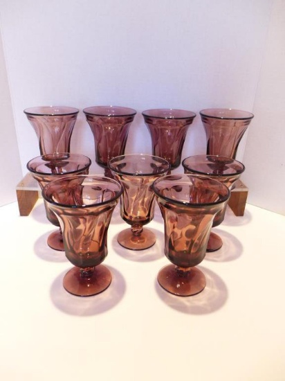 (9) Stems of Amethyst-Colored Stemware--Iced Tea