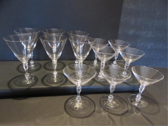 (13) Stems of Crystal:  (6) Water & (7) Champagne