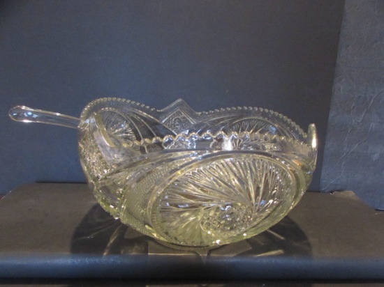 Punch Bowl & Glass Ladle--Punch Bowl 12 3/4"