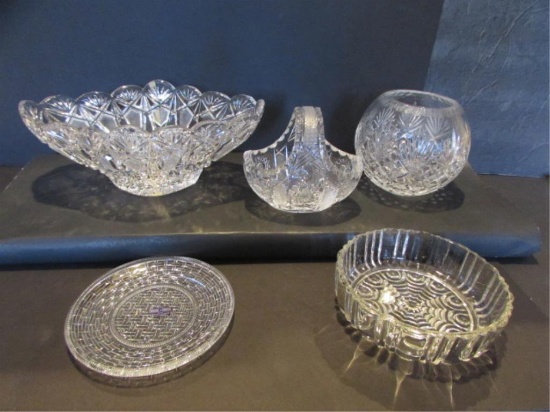 Assorted Lead Crystal & Glassware:  12 1/4" x 7