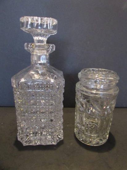 Liquor Decanter--9 3/8" High & Candy Jar--6" High