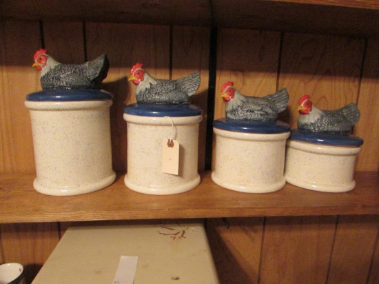 4-Piece Ceramic Canister Set--Chicken Design