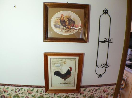 (2) Framed & Matted Prints (Chickens)--14 3/8" x