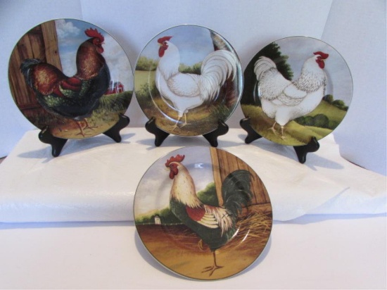 (4) 8 1/8" Chicken Plates--"On the Farm", David
