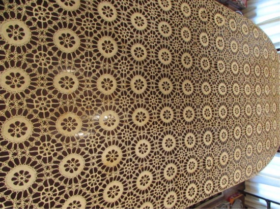 Hand-Crocheted Rectangular Tablecloth--85" x 70"