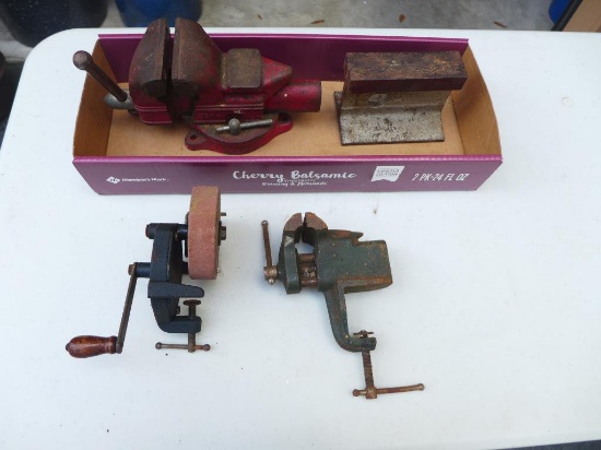 Table-Mounted Hand Turned Grinder, (2) Small