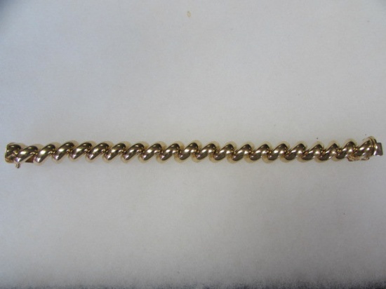 14 Kt. Yellow Gold Ladies Bracelet--18.5 Grams, 7" Long