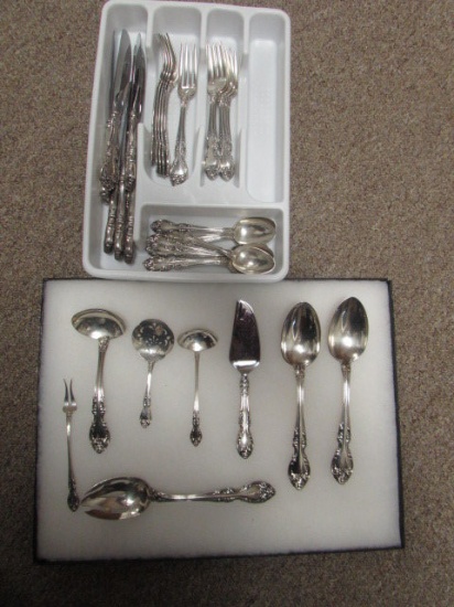 Set of Gorham "Melrose" Sterling Silver Flatware:
