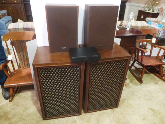 (2) Large Sansui SP-200 3-Way, 5 Speakers in