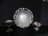 (3) Silver Plated Items:  3-Footed 12