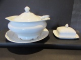 Unmarked Soup Tureen, Ladle & Underplate and