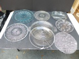 (8)  Cut Glass Serving Dishes & Platters