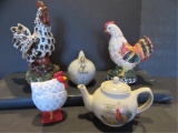 Assorted Ceramic Chickens & Teapots, etc.