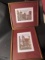 (2) Framed and Double Matted Pictures--12 1/8