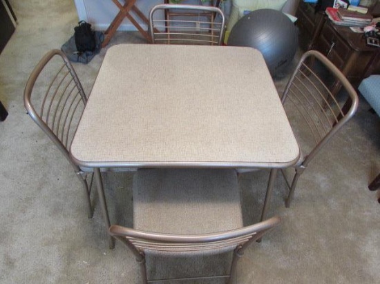 Card Table & (4) Folding Chairs