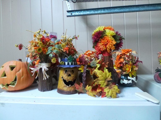 Fall Artificial Flower & Halloween Decorations