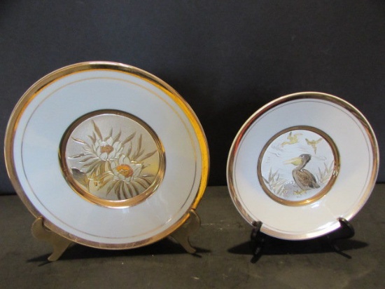 (2) Chokin Decorative Plates--7 5/8", 6"