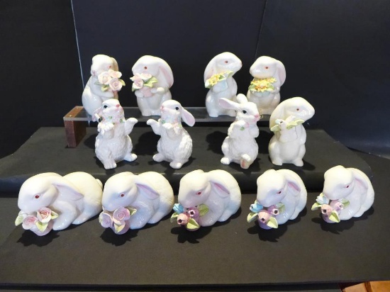 (13) Assorted Rabbit Figurines