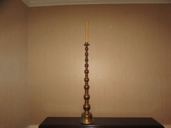 Brass Floor Candle Holder--40" High