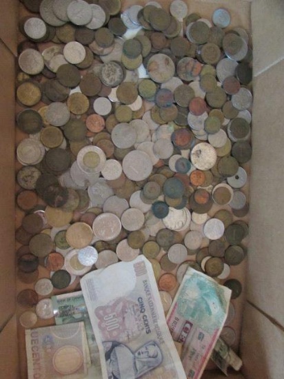 Assorted Foreign Coins & Currency