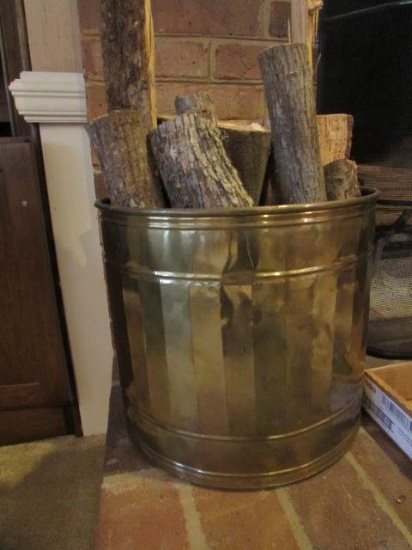 Brass Fireplace Bucket with Firewood Measures 13