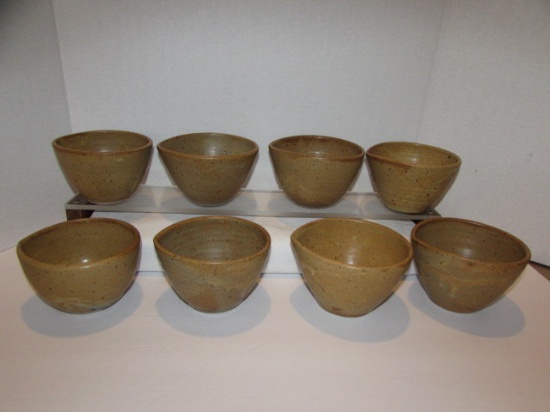 Set of (8) Signed Walter Hobbs Pottery Bowls--2