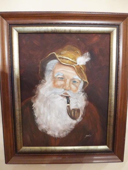 Framed Oil Painting signed "Jude"--19 3/8" x 23