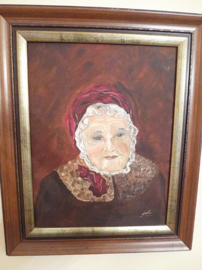 Framed Oil Painting signed "Jude"--19 3/8" x 23
