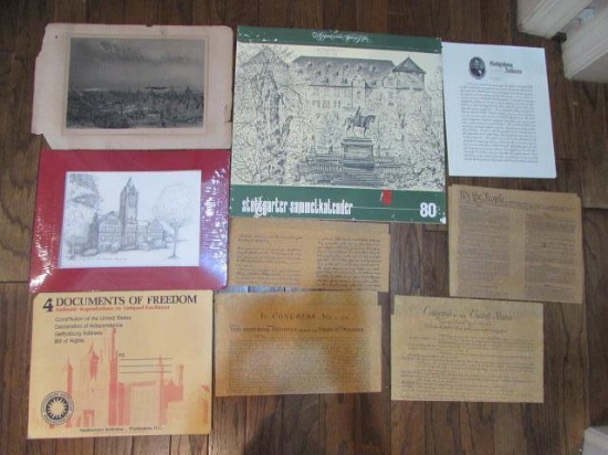 Unframed Prints, etc:  Antique Steel