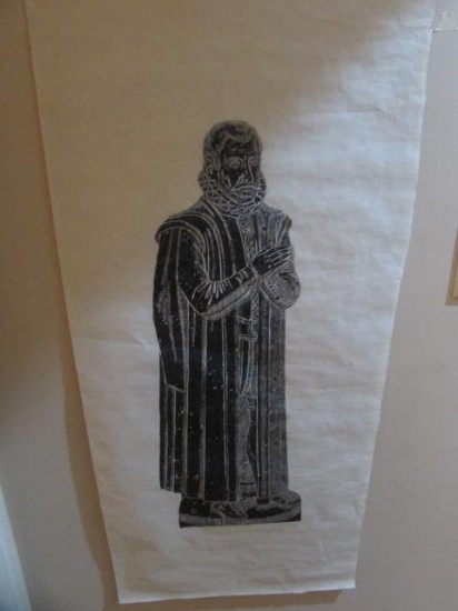 Brass Rubbing From A Church in Great Britain.