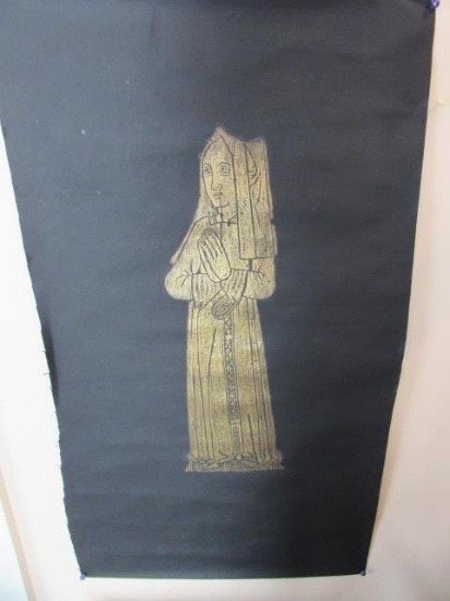 Brass Rubbing From A Church in Great Britain.